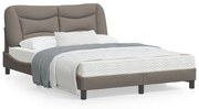 vidaXL Estrutura de cama sem colchão Hvar 120x200 cm tecido cinza-acastanhado