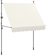 Outsunny Toldo Manual Retrátil 2x12 m Exterior Enrolável Altura Ajustável Manivela 210-310 cm Proteção UV30+ Cor Creme | Aosom Portugal
