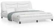 vidaXL Estrutura cama c/ cabeceira 180x200 cm couro artificial branco
