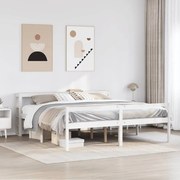 vidaXL Cama para idosos com cabeceira 180x200 cm pinho maciço branco