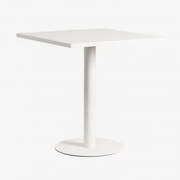 Mesa De Cozinha Quadrada 70x70 Cm Em Ferro Mizzi Gardénia Branco - Sklum