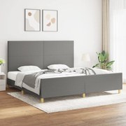 vidaXL Estrutura de cama sem colchão 200x200 cm tecido cinzento-escuro