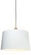 Candeeiro de suspensão moderno bronze com abajur 45 cm branco - Combi 1 Country / Rústico,Moderno