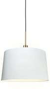 Candeeiro de suspensão moderno bronze com cúpula 45 cm branco - Combi 1