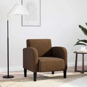 vidaXL Poltrona com apoios de braços 54 cm couro artificial castanho
