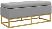 Banco Otomano com Arrumação – Cefalù – 110x44x48 cm – Cinzento
