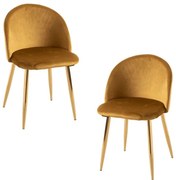 Pack 2 Cadeiras Vint Veludo Golden - Amarelo