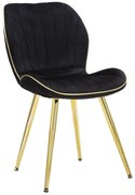 CADEIRA ESPAÇO PARIS PRETO/DOURADO CONJUNTO 2 PCS CM 46X58X77