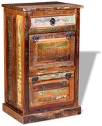 vidaXL Sapateira 4 prateleiras com gaveta madeira recuperada maciça