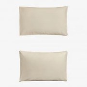 Conjunto De 2 Fronhas De Linho 160g/m² Sorana Beige Semoline & 50 X 75 Cm - Sklum