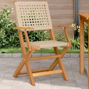vidaXL Cadeiras de jardim 2 pcs madeira acácia maciça e vime PE bege