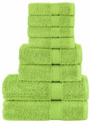 vidaXL 8pcs Conjunto toalhas banho premium SOLUND 600 gsm verde maça