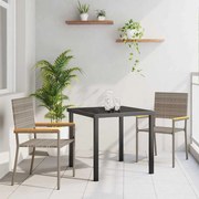 vidaXL Conjunto de Jantar de Jardim 3 Peças Cinza Rattan Sintético