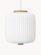 Candeeiro suspenso de vidro opalino artesanal EK61, Ø 16 cm
