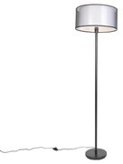 Candeeiro de pé design preto com abajur preto e branco 47 cm - Simplo Moderno,Design