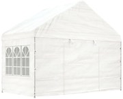 Gazebo com telhado 4,08x2,23x3,22 m polietileno branco