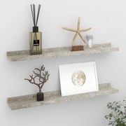 vidaXL Prateleiras de parede 2 pcs 60x9x3 cm cinzento cimento