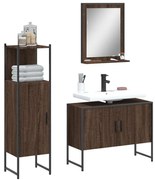 vidaXL 3 pcs conjunto móveis WC derivados de madeira carvalho castanho