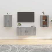 vidaXL Móveis de TV de parede 2 pcs 40x34,5x60 cm cinzento sonoma