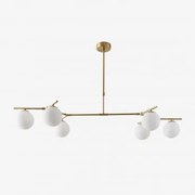 Candeeiro De Teto Com 6 Bolas De Vidro Guirlanda Dourado - Sklum