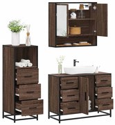 vidaXL 3 pcs conj. móveis WC derivados madeira cor carvalho castanho