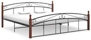 vidaXL Estrutura de cama 200x200cm metal/madeira carvalho maciça preto