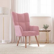 vidaXL Cadeira de descanso veludo rosa