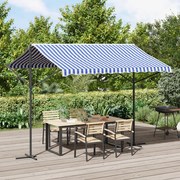 vidaXL Toldo de pé 300x300 cm tecido e aço azul e branco