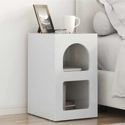 vidaXL Mesa-de-cabeceira Branco Brilhante 29,5 x 33,5 x 50 cm