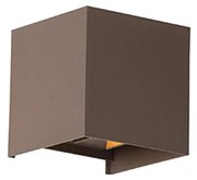 Candeeiro de parede exterior castanho ferrugem com LED 2-luzes IP54 - Edwin