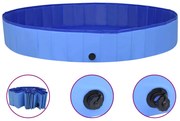 Piscina para cães dobrável 200x30 cm PVC azul