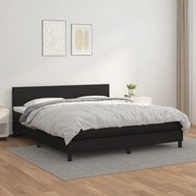 vidaXL Cama com molas/colchão 180x200 cm couro artificial preto