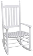 vidaXL Cadeira de baloiço com assento curvo madeira branco