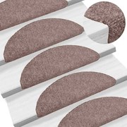 vidaXL Tapetes escada autoadesivos 10 pcs 56x17x3 cm agulhado creme