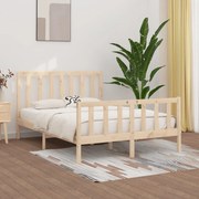 Estrutura de cama dupla pequena 4FT 120x190 cm madeira maciça