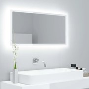 vidaXL Espelho casa banho c/ LED 90x8,5x37cm acrílico branco brilhante