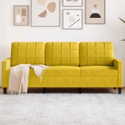 vidaXL Sofá de 3 lugares 180 cm veludo amarelo