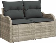 vidaXL Conjunto de Sofá de Jardim 11 pcs Cinzento-claro vime PE