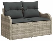 vidaXL Conjunto de Sofá de Jardim 11 Peças com Almofadas em Rattan Cinza