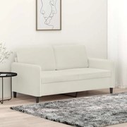 vidaXL Sofá de 2 lugares veludo 140 cm cor creme