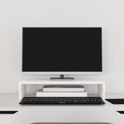 vidaXL Suporte para monitor 50x27x10 cm pinho maciço branco