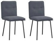 Cadeiras de jantar 2 pcs veludo cinzento-escuro