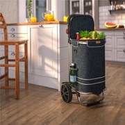 Carrinho de compras em alumínio 56L 31x24x54cm preto