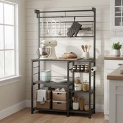 Armário de cozinha com barra magnética 12 ganchos 42 x 90 x 167,3 cm preto