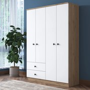 Guardarropa BA108 – Nogueira e Branco – 120x170x42,5 cm
