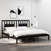 Estrutura de cama super king 180x200 cm madeira maciça preto