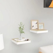 vidaXL Prateleiras de parede 2 pcs 23x23,5x3,8cm MDF carvalho e branco