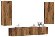 vidaXL armários de TV montados na parede 4 pcs madeira velha
