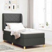 Cama Box Spring com Colchão Cinza Escuro 90x190 cm Tecido