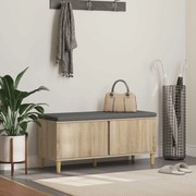vidaXL Banco de Hall com almofada Carvalho Sonoma 100 x 38 x 46 cm